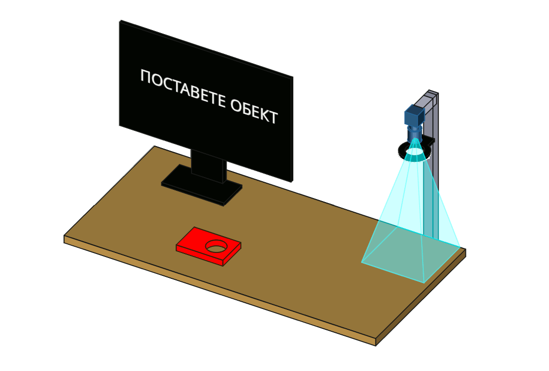 Анимация на AI визуална инспекция засичаща дефекти в реално време
